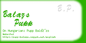 balazs pupp business card